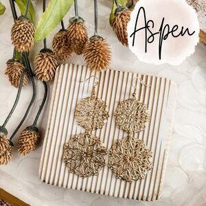 JBloom Design Fashion Trend Jewelry Aspen Gold Filigree Hoop Drop Dangle Earring